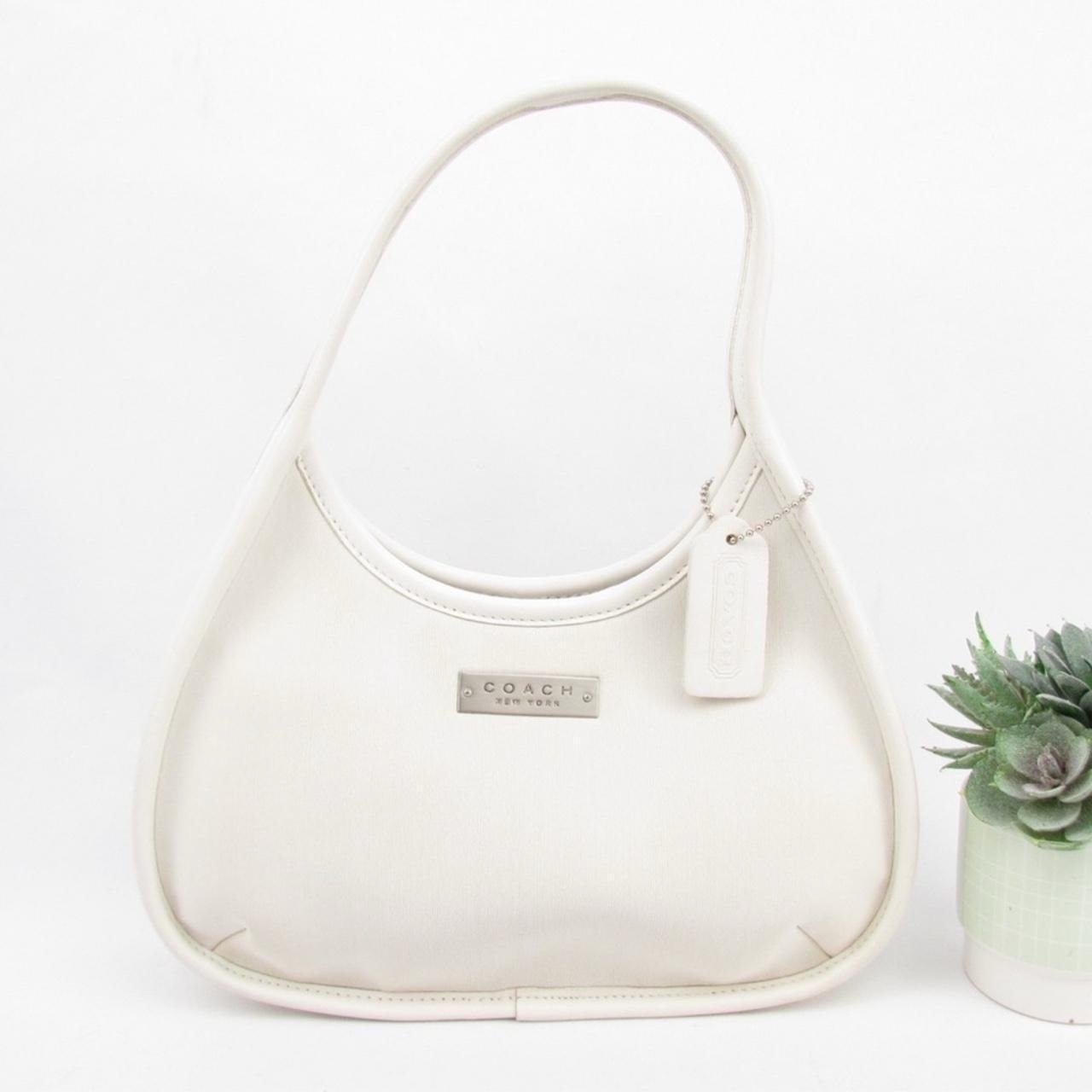 Rare Coach White Mini Ergo Leather and Neoprene Bag