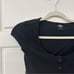 Alo Yoga Blissful Henley Ribbed Bra Top