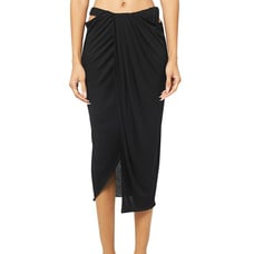 Helmut Lang Women's Ruched Draped Slit Skirt M B4HP No Tags