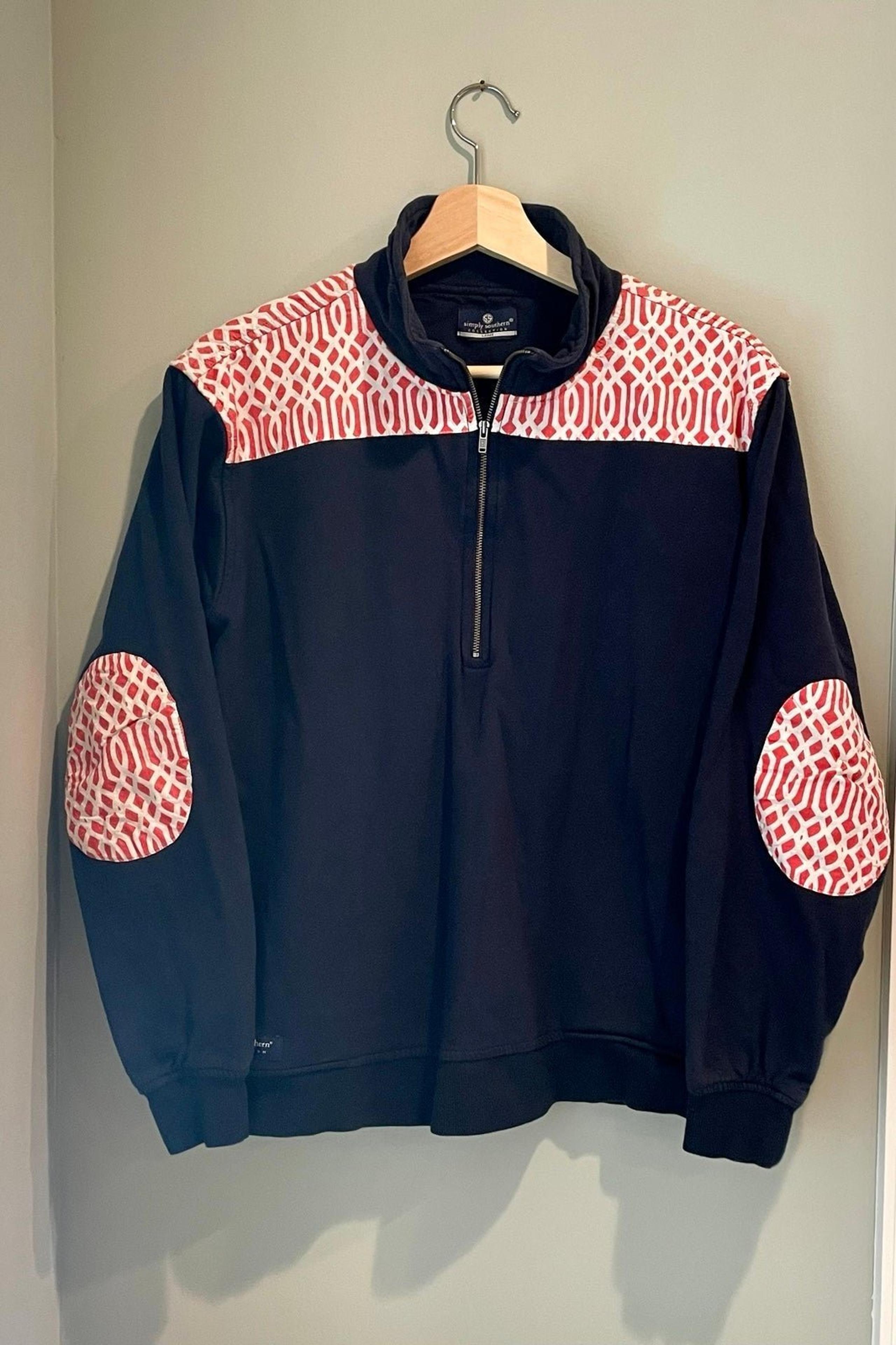 Simply Southern Embroidered 1/4 Zip Sweatshirt Womens Large