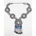 Vintage Native American Seed Bead 5 Medallions Necklace Wolf Willow & Ghost 21”
