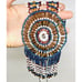 Vintage Native American Seed Bead 5 Medallions Necklace Wolf Willow & Ghost 21”
