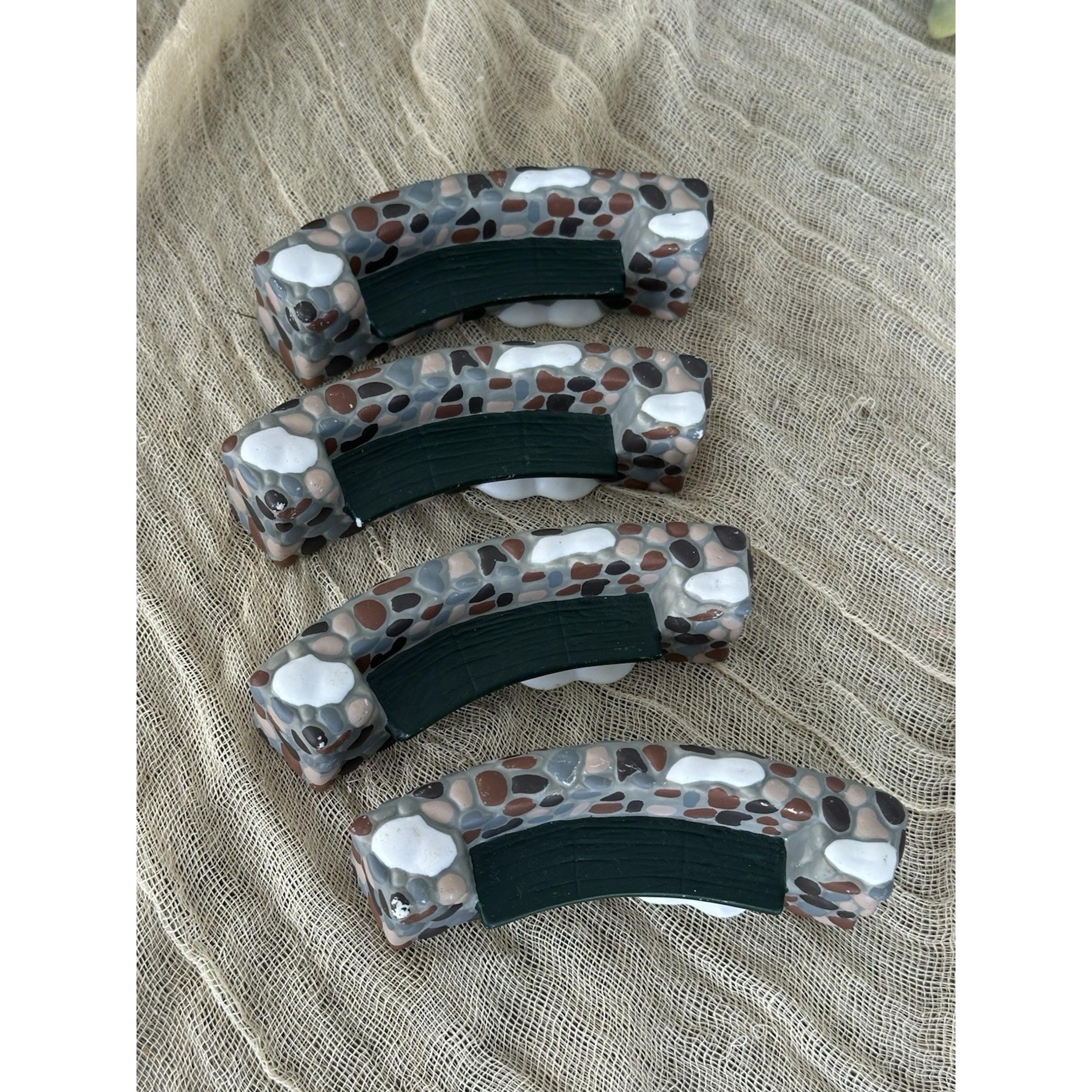 Department 56 Ceramic Curved Stone Benches Christmas Decor Dept