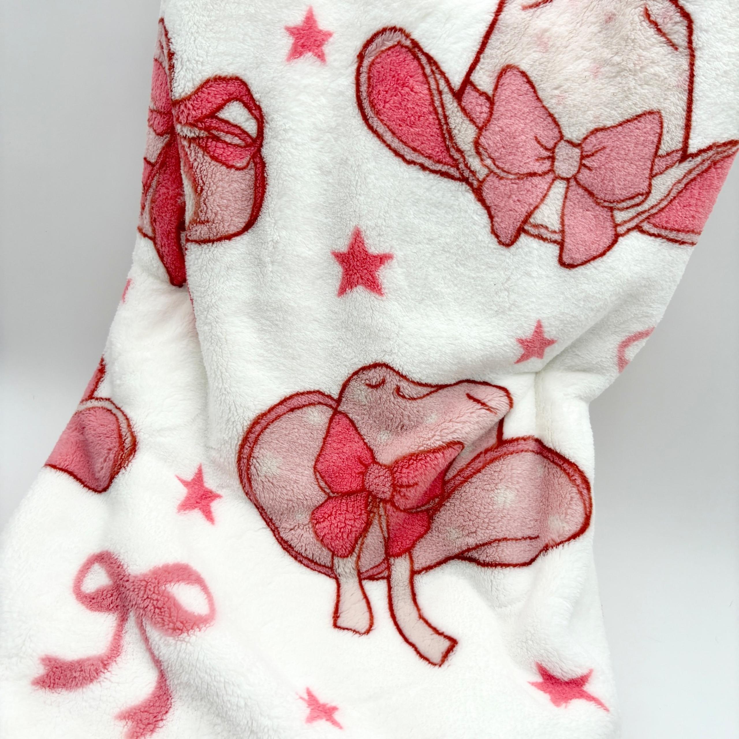 Giddy Up! Oversized Throw Blanket Pink Cowboy Hats Soft Plush 60" x 70"