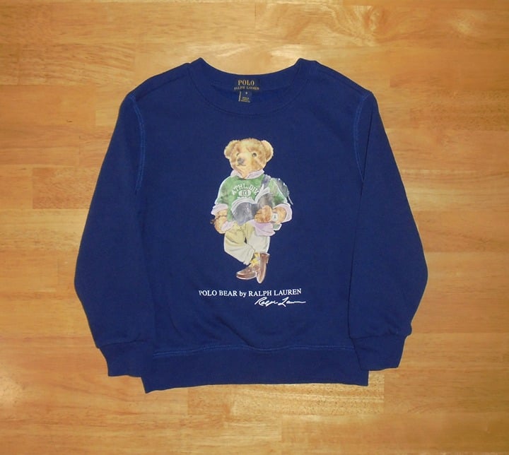 Ralph Lauren Polo Bear Blue Pullover Sweatshirt Youth Toddler Size 5