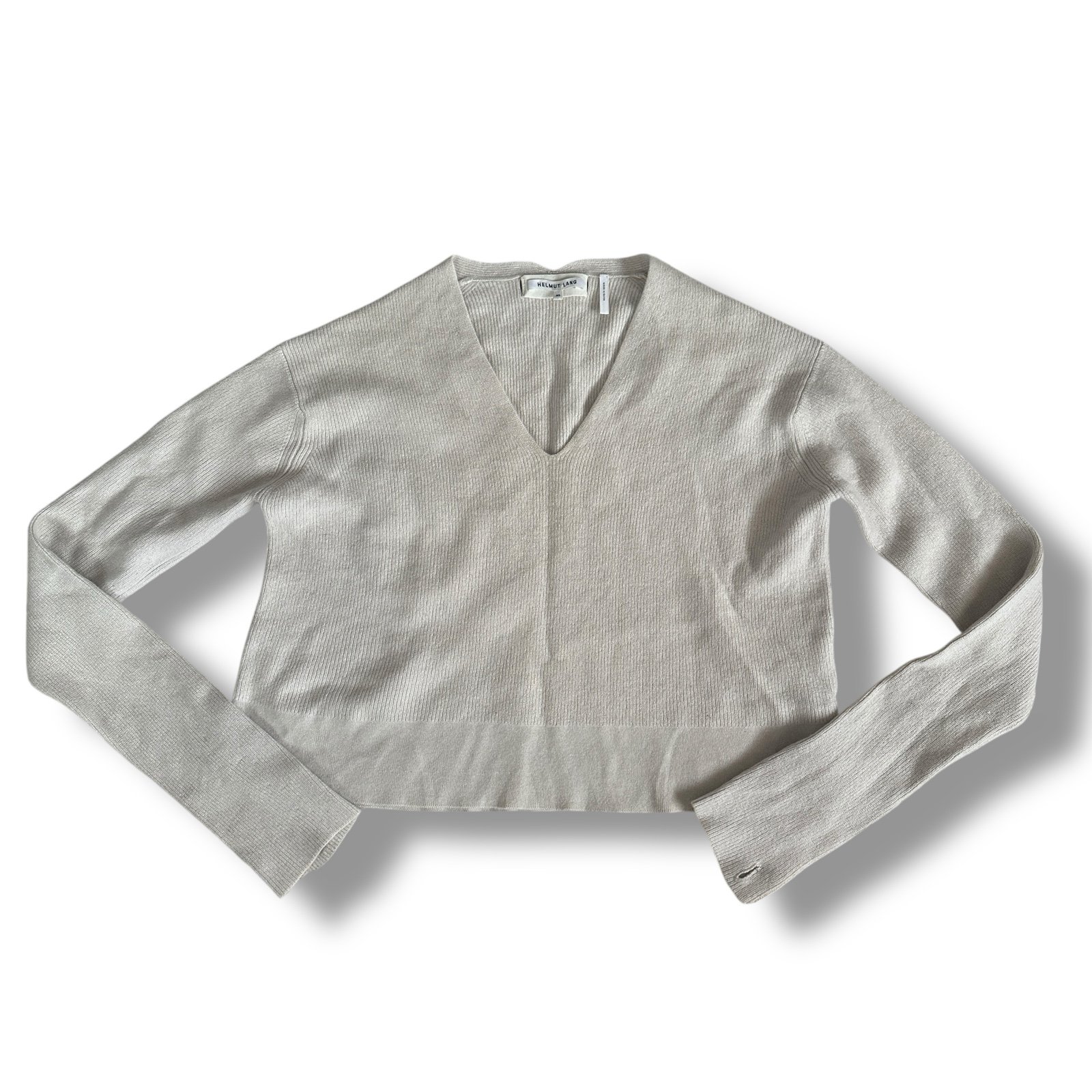 Vintage 2000s Helmut Lang V-Neck Knitted Minimalist Sweater size XS
