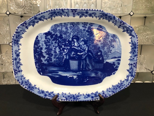 Victoria Ware Flow Blue - Victoria Ware Ironstone Large Serving Platter