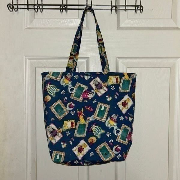 Cat Lounging Summer Fabric Tote Bag
