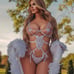 NEW erotic see through flower appliqué lingerie set