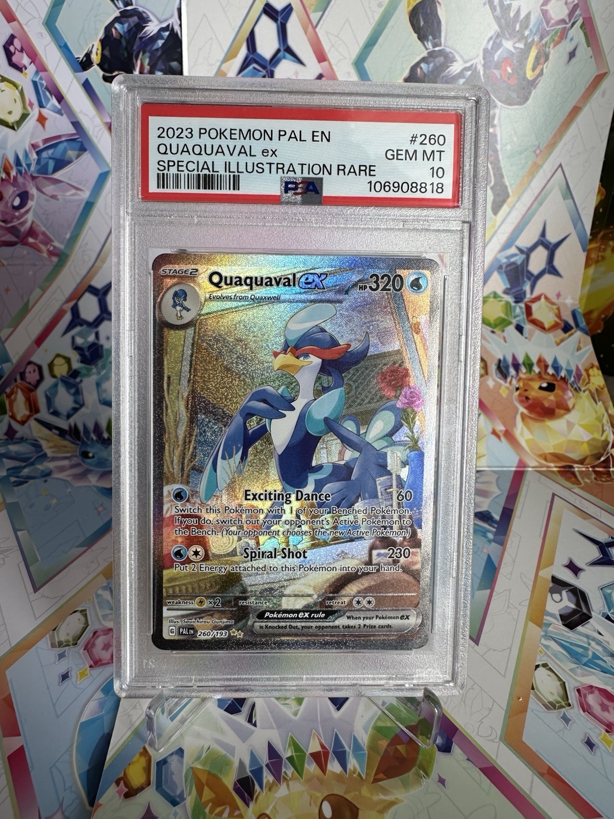 PSA 10 Quaquaval ex 260/193 Sv02: Paldea Evolved Holo SIR Pokemon Card