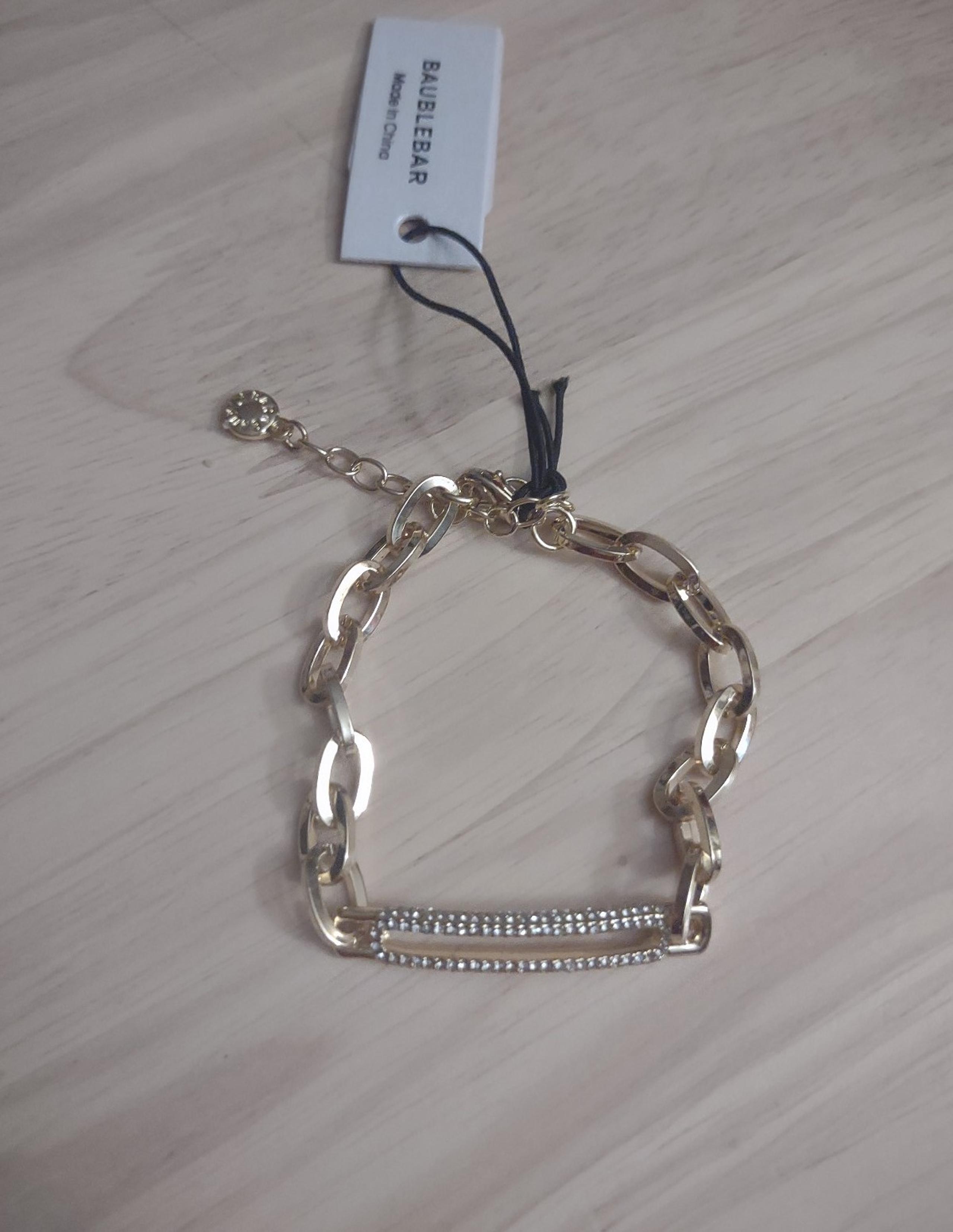 Baublebar Sparkling Crystal Gold Chain Bracelet Y2K Bling