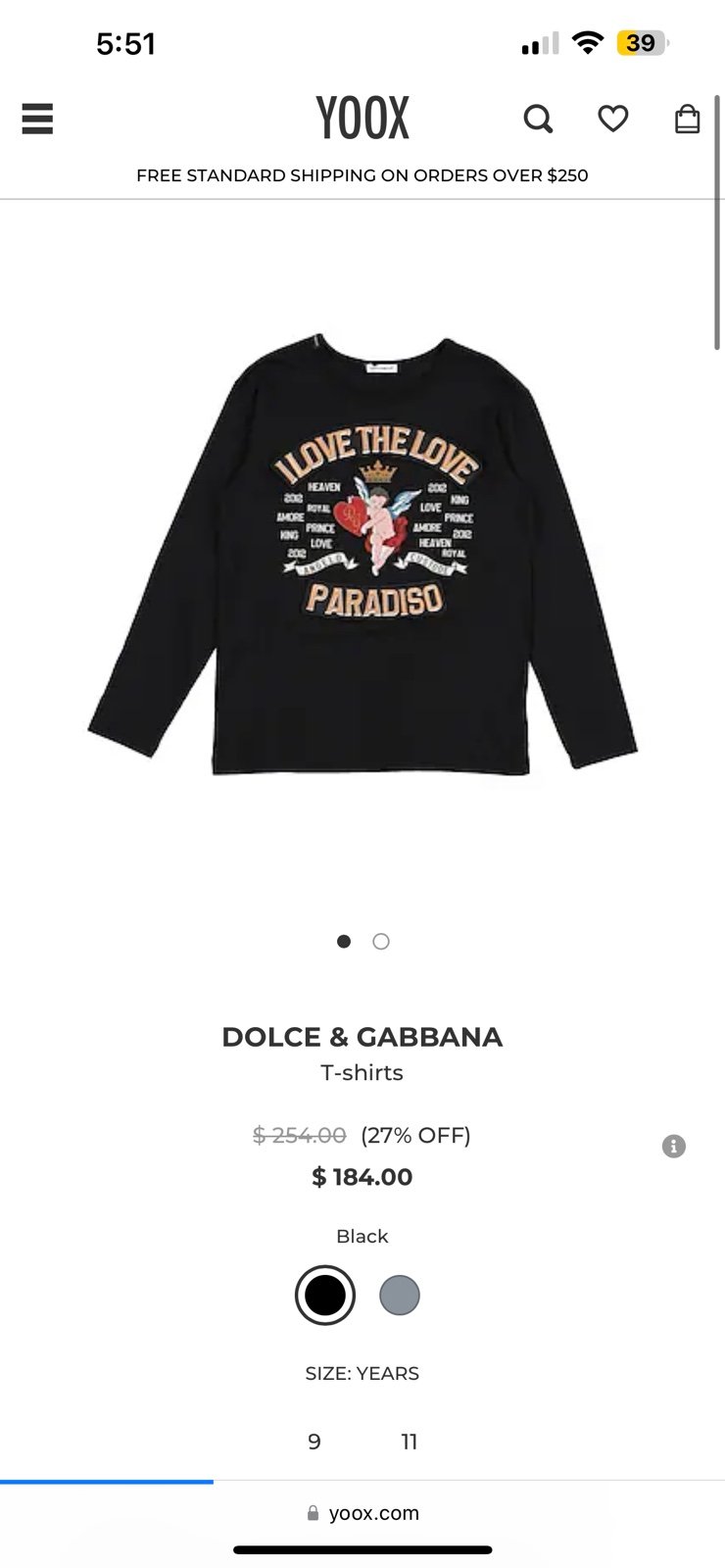 Dolce and Gabbana t shirt for boy Size 10-12
