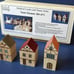 Set of 3 Town Houses wooden toy Erzgebirge village Gault castle germany putz