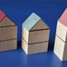 Set of 3 Town Houses wooden toy Erzgebirge village Gault castle germany putz