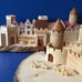 Set of 3 Town Houses wooden toy Erzgebirge village Gault castle germany putz