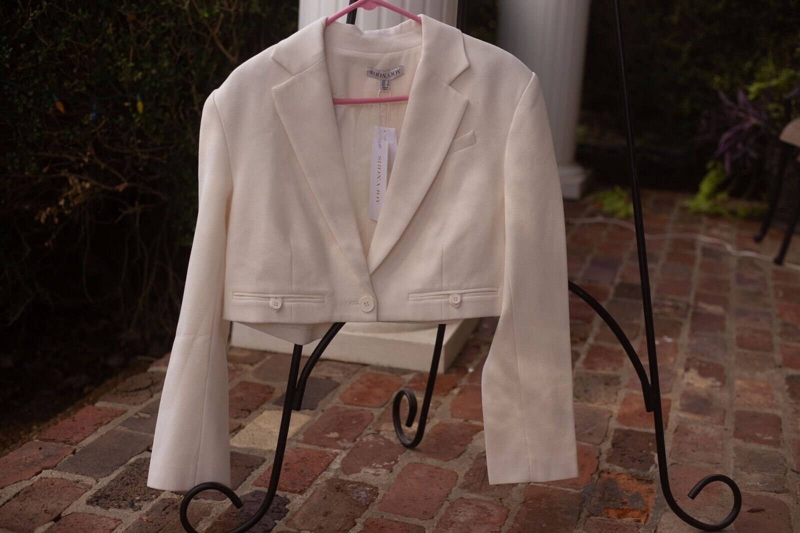 Shonajoy Amura Crop Blazer Cream Size 4