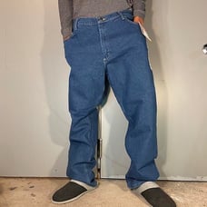 Vintage Y2k Baggy wide Leg blue denim skater jeans Wrangler - Size 40 X 32