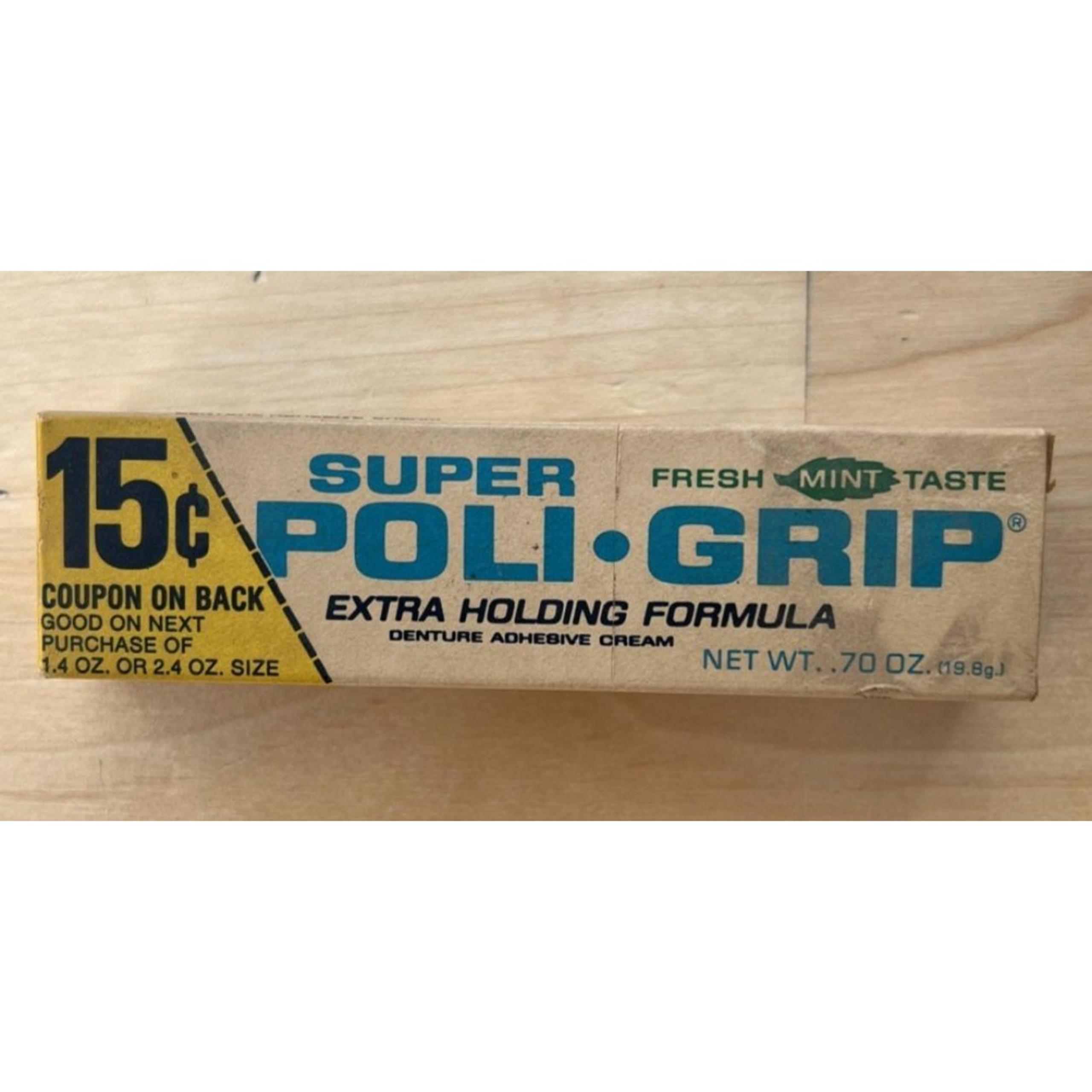 1950's Poli-Grip Denture Adhesive Cream Tube with Box