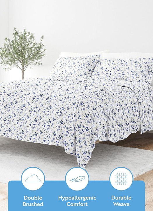 4 Piece Ultra Comfortable & Breathable Cooling Queen Bed Sheets