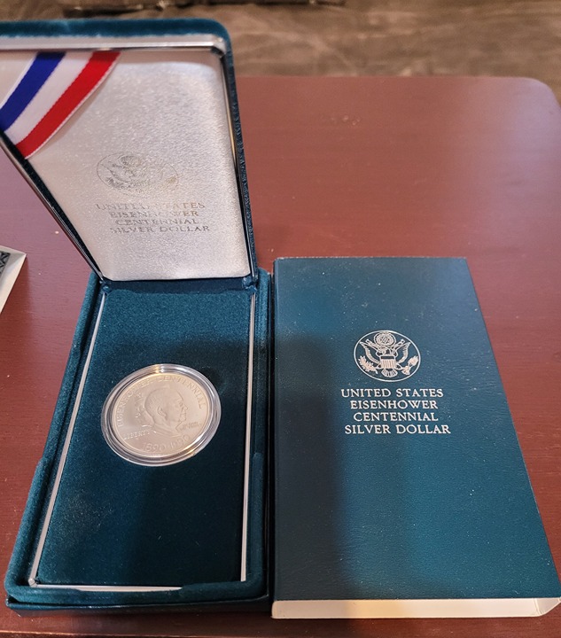 United States Eisenhower Centennial Silver Dollar 1990