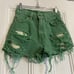 Green Distressed Levi High Waisted Short
