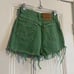 Green Distressed Levi High Waisted Short