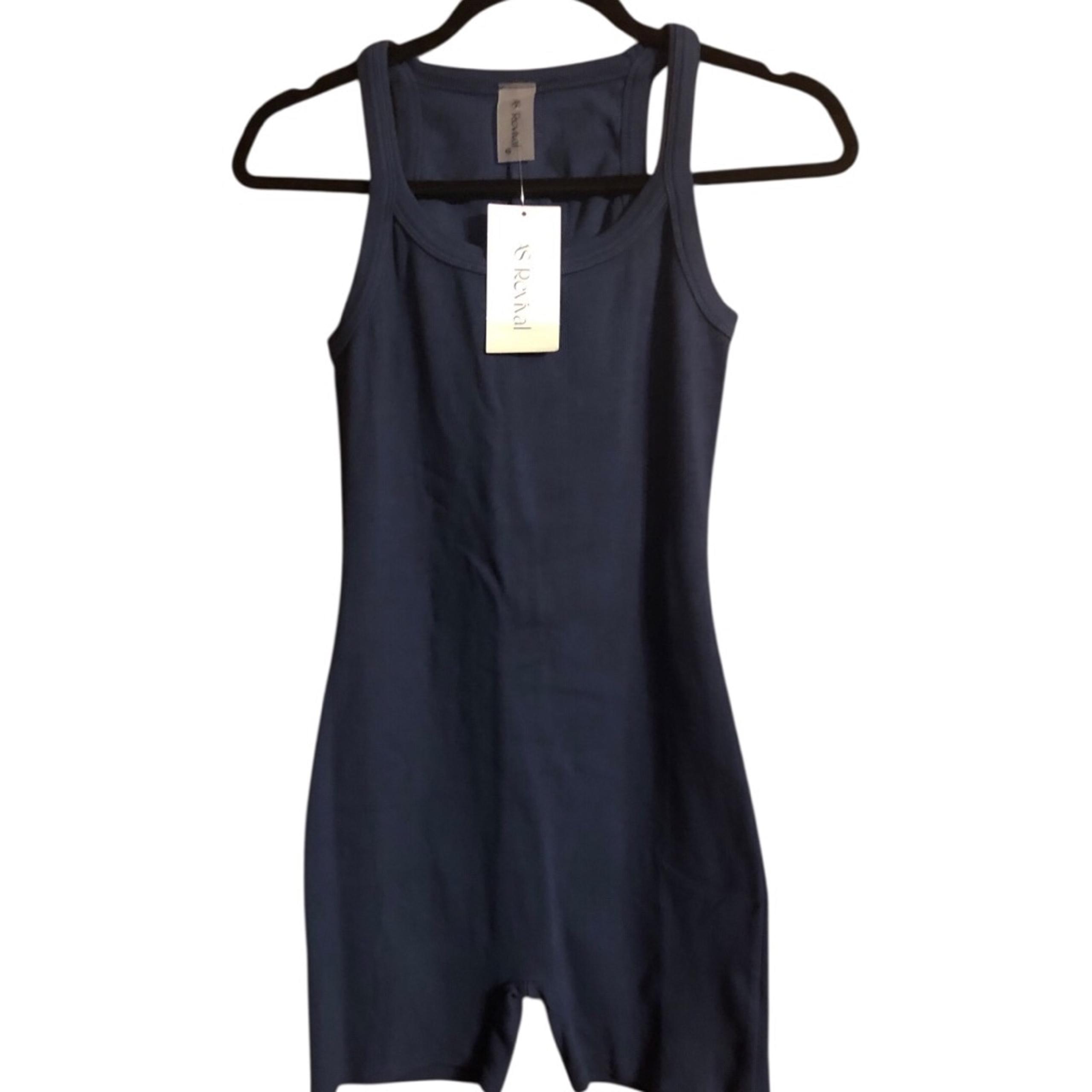 Altar’d State Ribbed Onesie Romper Jumpsuit Size XXL (runs small) Indigo Blue
