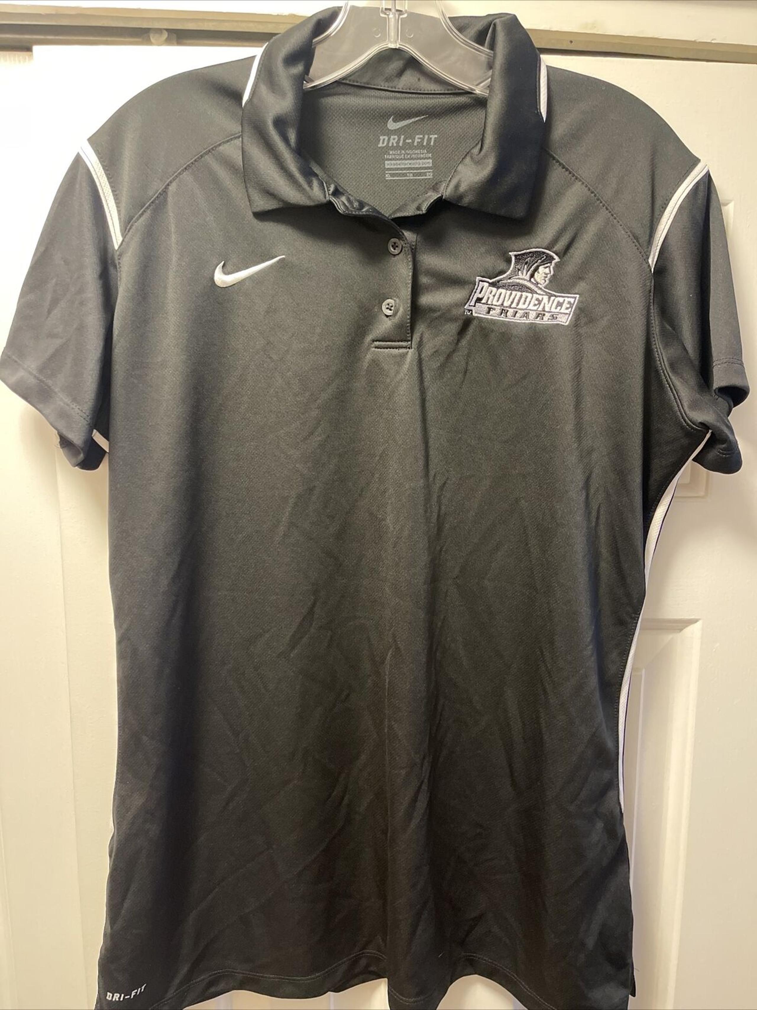 Nike Dri Fit Providence College Friars Black White Polo Shirt WOMEN’S Size XL
