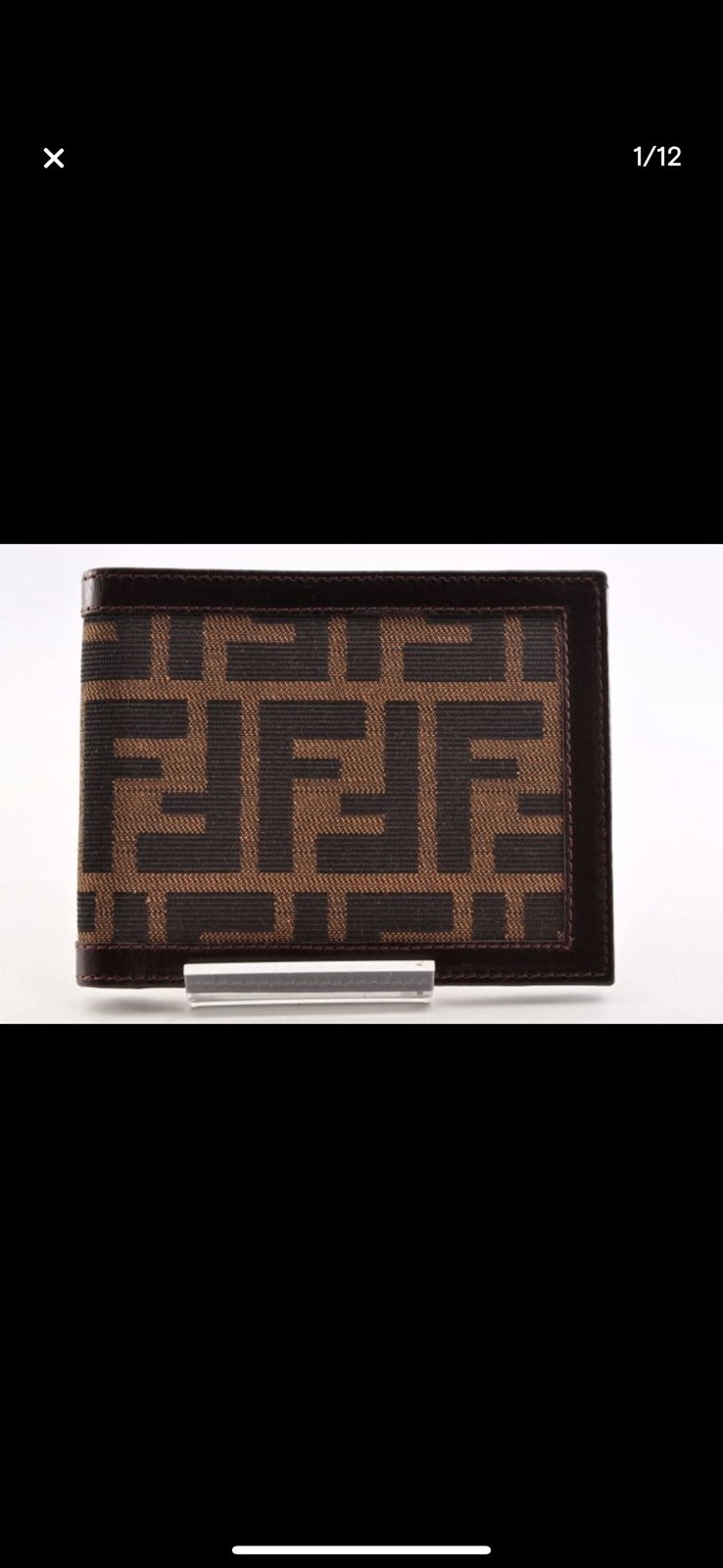 Iconic Fendi Brown and Black Bi-fold Wallet