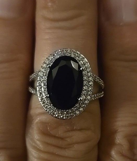 Ring Sterling Silver Black Onyx Size 6