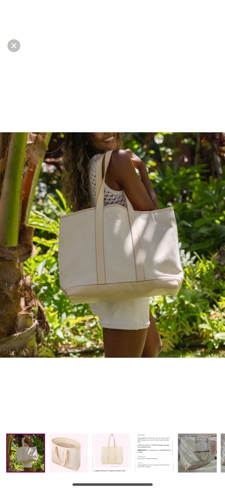 NWT Stoney Clover Canvas & Vegan Leather Tote Bag