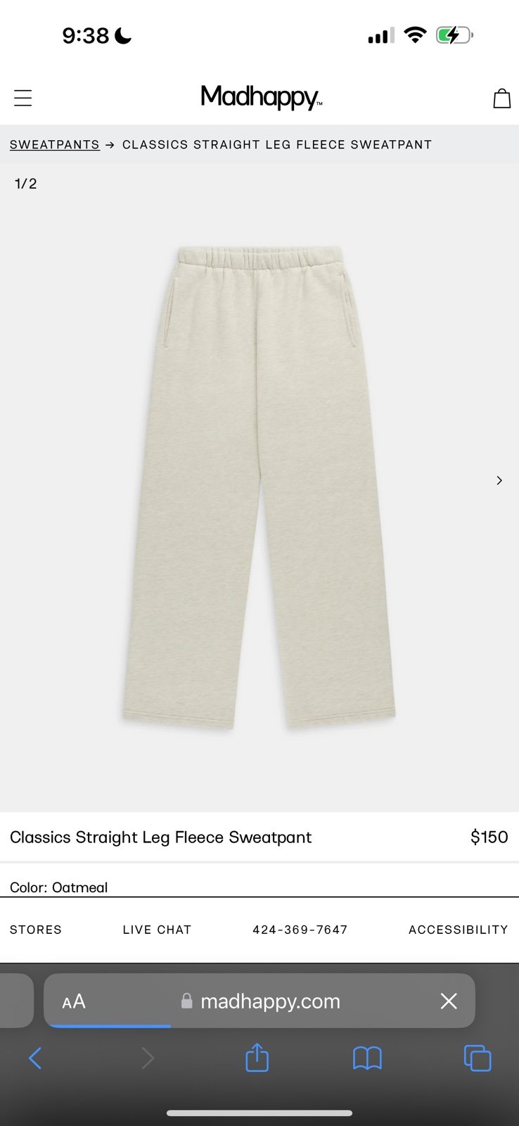 Mad happy Classics Straight Leg Fleece Sweatpant