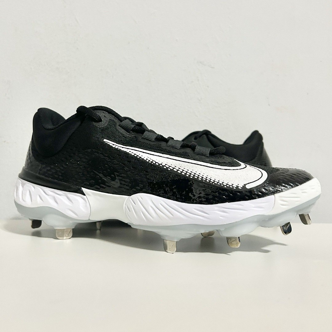 Nike Alpha Huarache Elite 4 Low “Black White” Men Size 10 Baseball Cleats No Lid