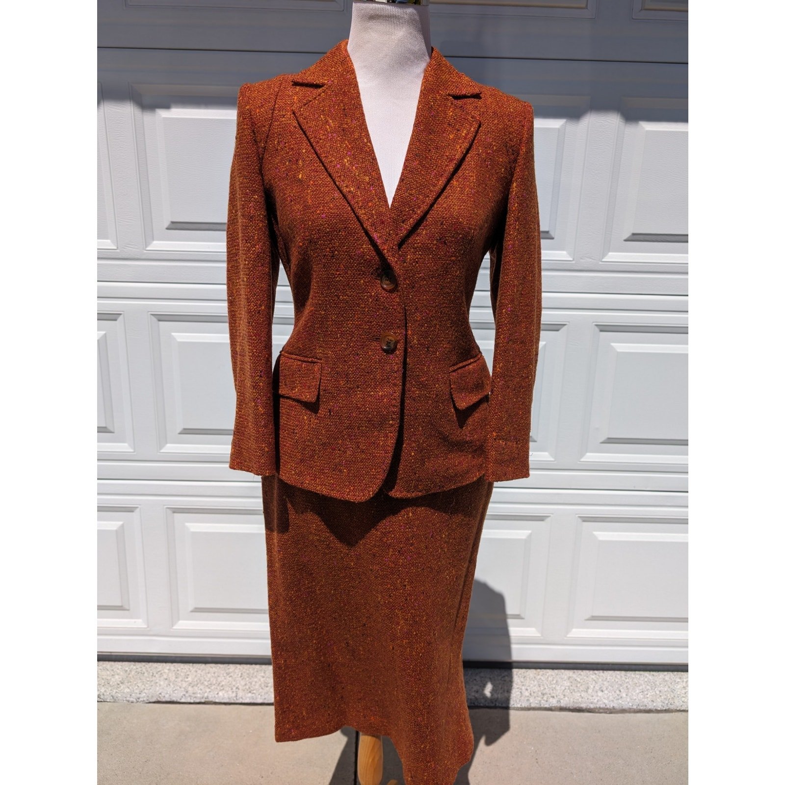 Max Mara Tweed Skirt Suit SZ 2 & 4