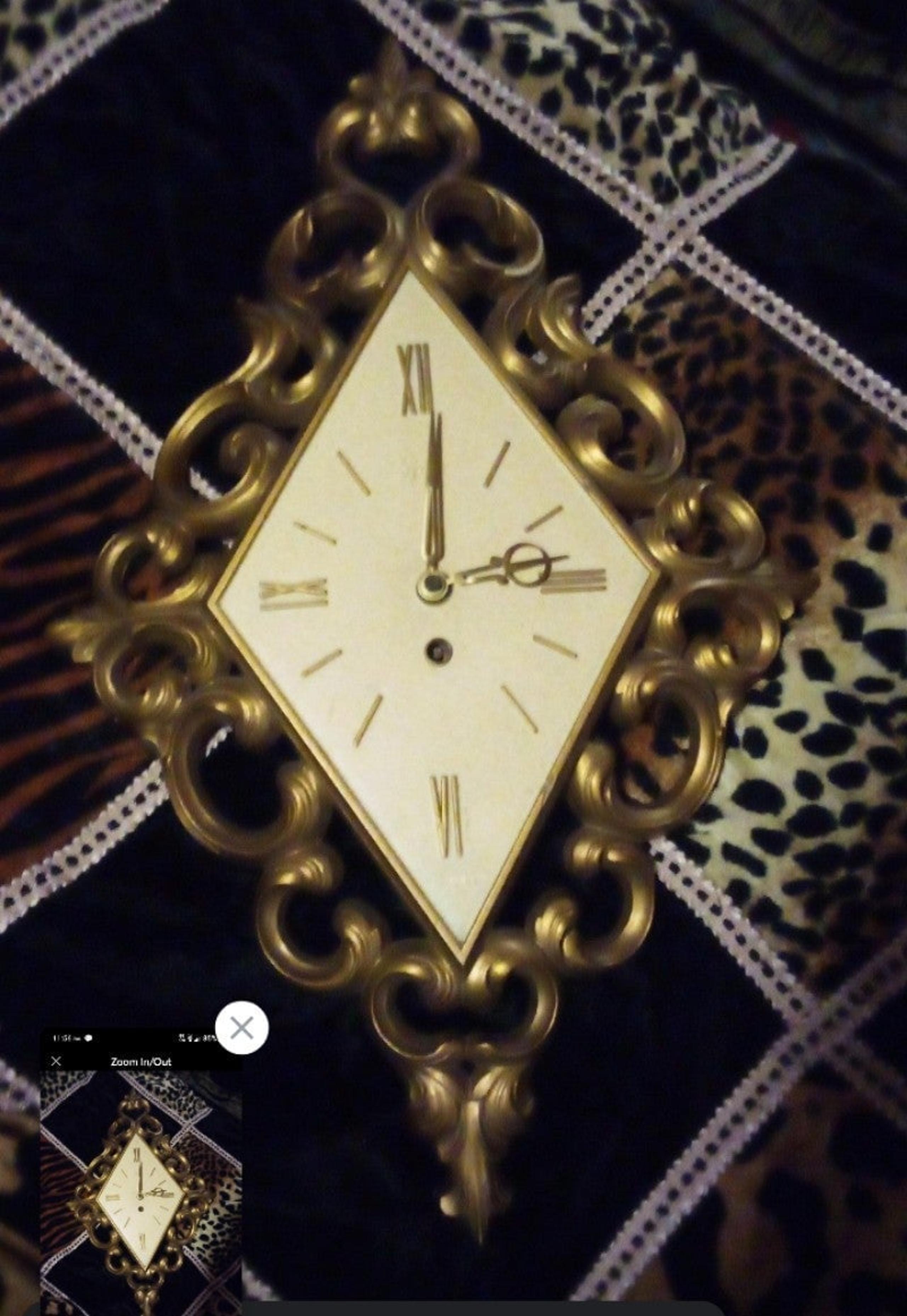Antique Genuine SYROCO brand Fillagre Wall Clock