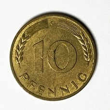 1950 Germany, 10 Pfennig, (G) Staatliche Münze Baden-Württemb erg, Karlsruhe