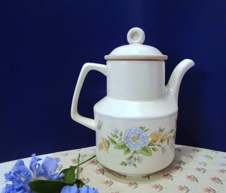 Teapot, Lenox Coffee Tea Pot, Vintage LENOX Temper Ware Coffee Pot Sketchbook