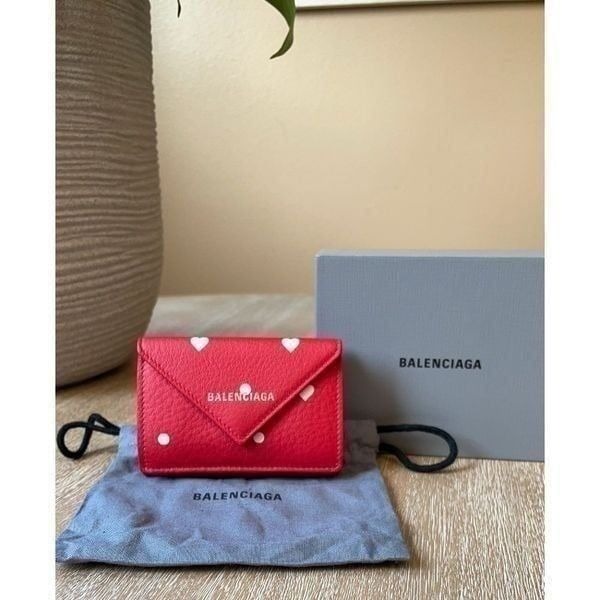 Balenciaga Papier Mini Wallet Red/White
