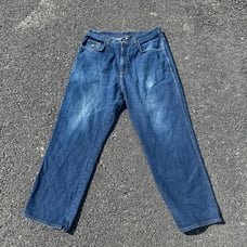 VTG Y2K Rocawear Jeans Baggy Demin Blue Embroidered Hip Hop Mens 40x34 Wide Leg