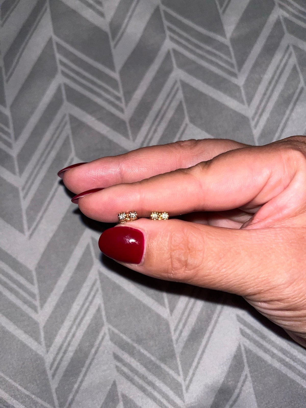 Diamond studs.