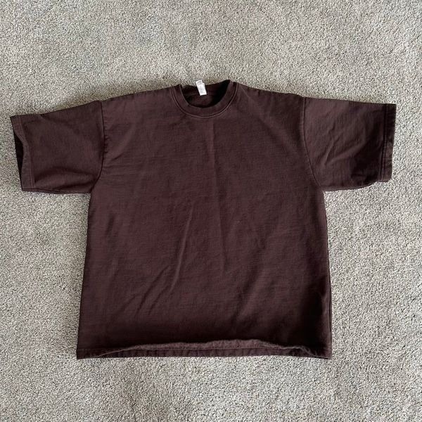 Los Angeles Apparel HF14GD Unisex Heavy Fleece Tee Brown OS Short Sleeve