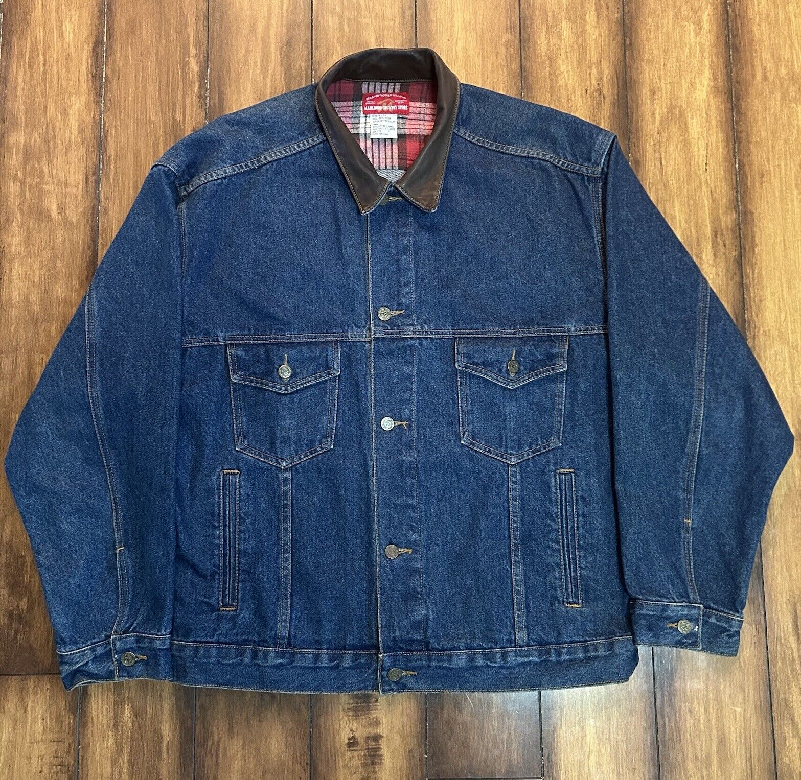 Vintage Marlboro Country Store Blue Jean Denim Jacket Adult Size XL