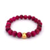 24K Gold Money Bag Lucky Charm Bracelet Magenta Tiger's Eye Gemstones Size 6.5