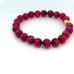 24K Gold Money Bag Lucky Charm Bracelet Magenta Tiger's Eye Gemstones Size 6.5
