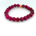24K Gold Money Bag Lucky Charm Bracelet Magenta Tiger's Eye Gemstones Size 6.5