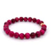 24K Gold Money Bag Lucky Charm Bracelet Magenta Tiger's Eye Gemstones Size 6.5