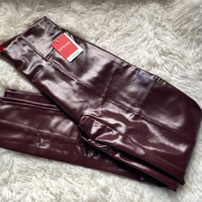SPANX Faux Patent Leather Leggings Ruby XS