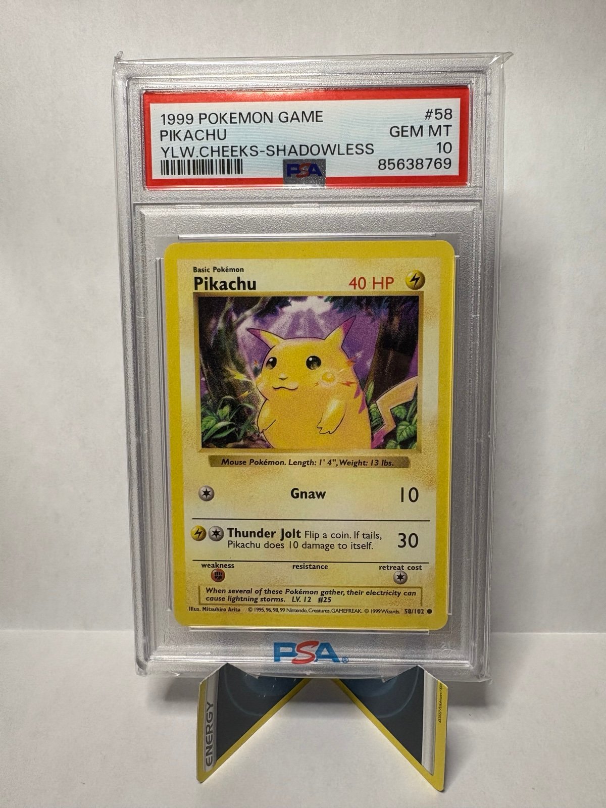 Pikachu CD PROMO Base set yellow cheeks Shadowless Pokemon card PSA 10