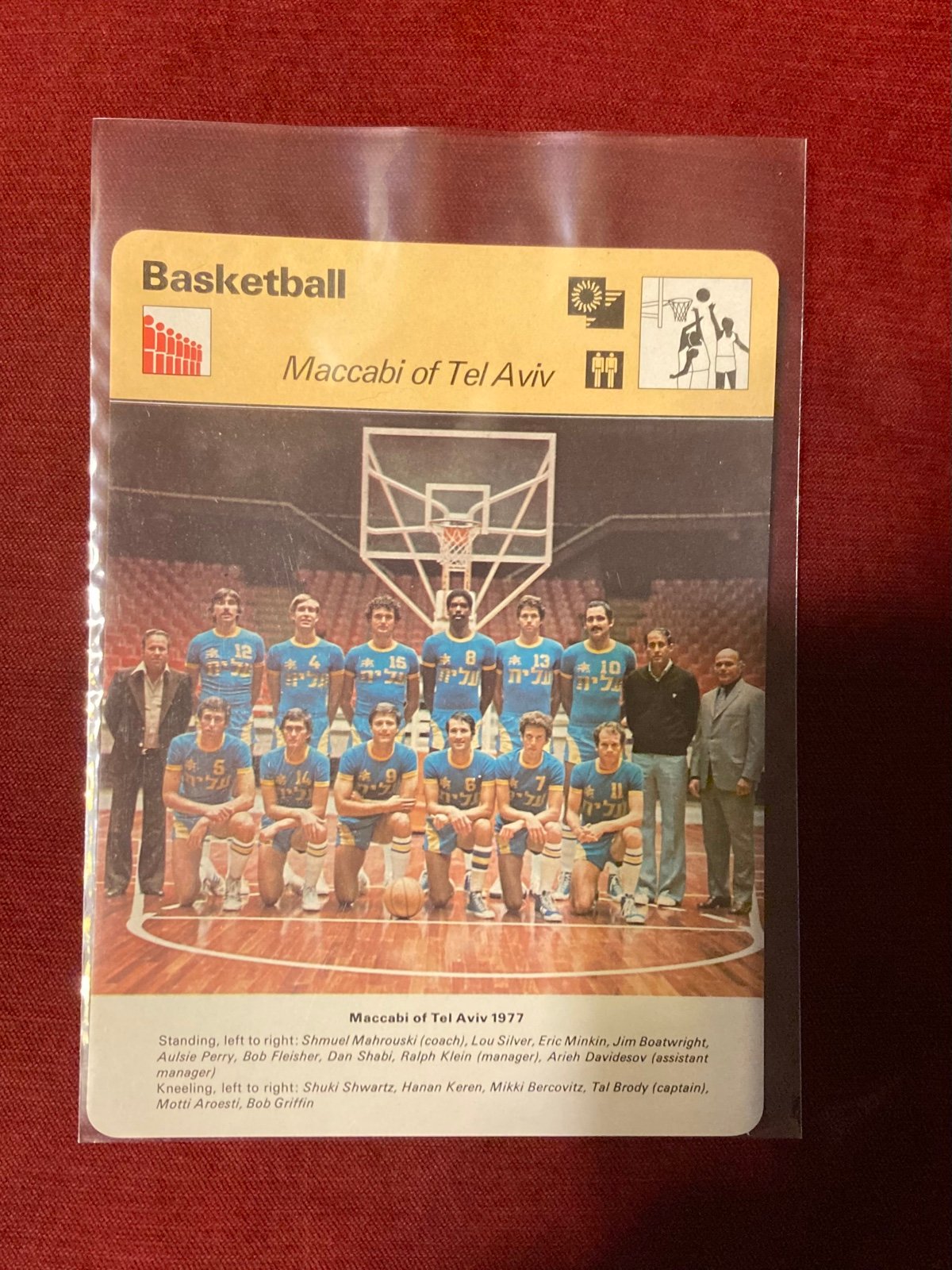 1977-79 Sportscaster Series Maccabi of Tel Aviv 5x7