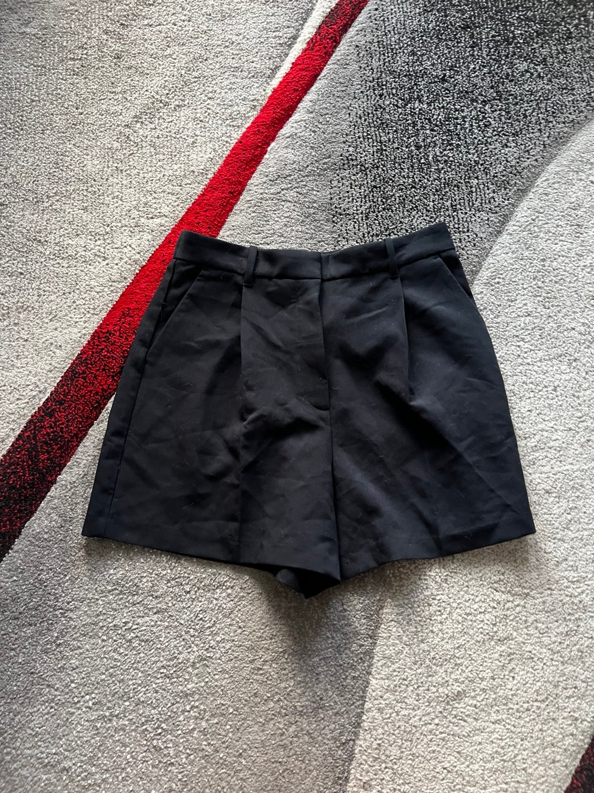 Abercrombie & Fitch Navy Pleated Front High Waisted Shorts